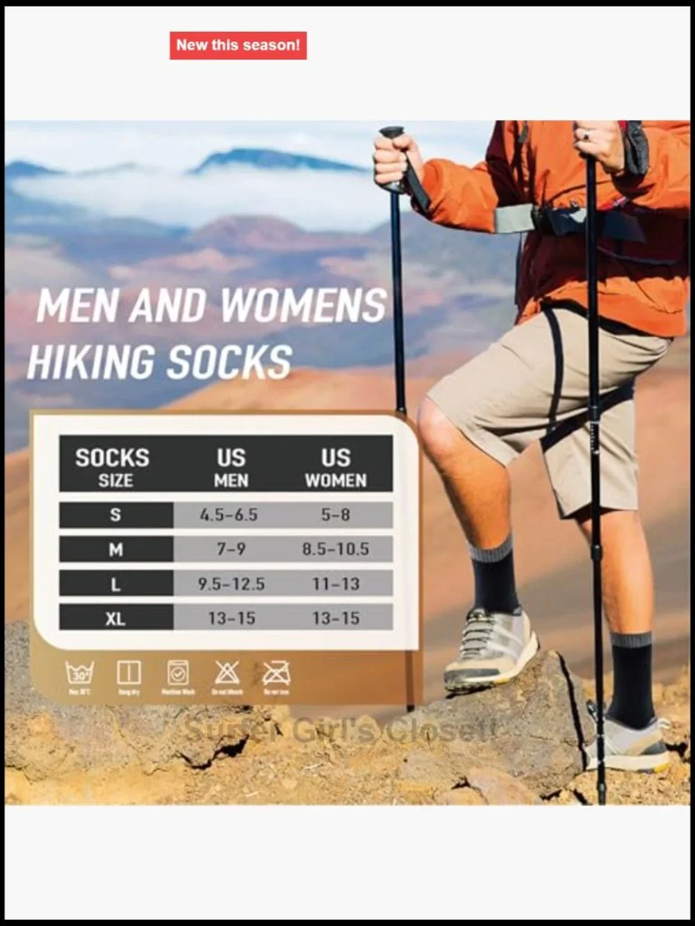 Merino Wool Hiking Crew Socks Thick Cushioned Anti-Blister Moisture-Wicking